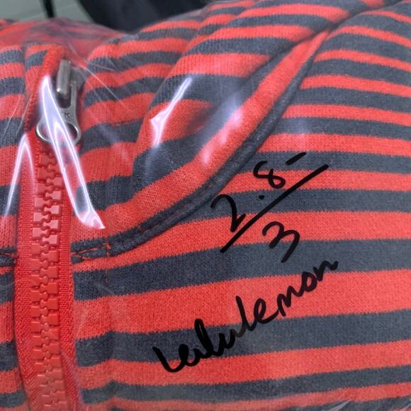 Lululemon Core Hoodie Sweatshirt Stripe Full Zip Logo Sweatshirt Men's Size L - Picture 4 of 6